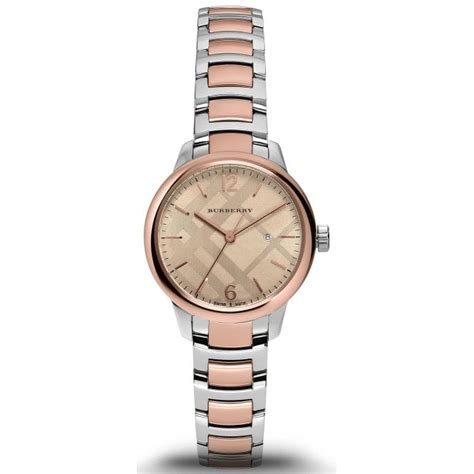 burberry classic ladies round watch two tone|Burberry BU10117 Ladies Two Tone The Classic Check Watch.